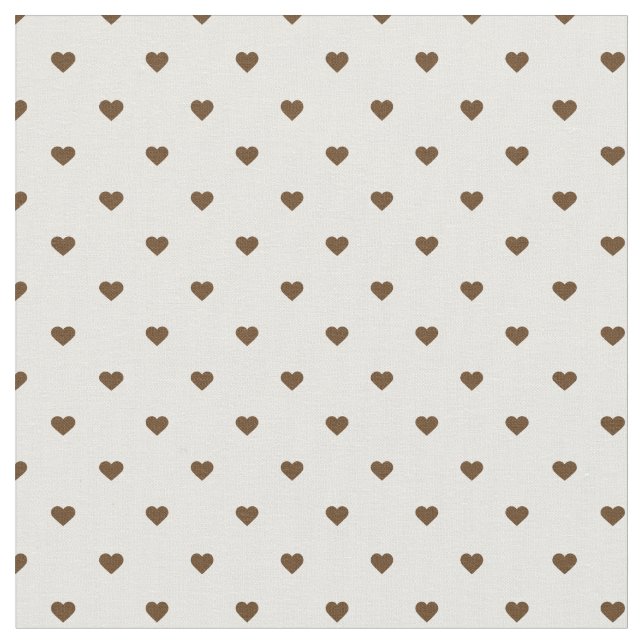 Tela Corazones de polka de chocolate marrón (De cerca)