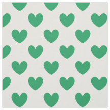 Corazones de polka verde de Kelly en blanco