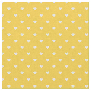 Tela Corazones de Punto de Polka amarillo