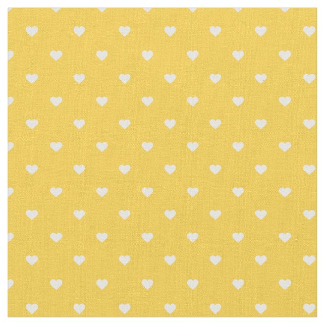 Tela Corazones de Punto de Polka amarillo (De cerca)