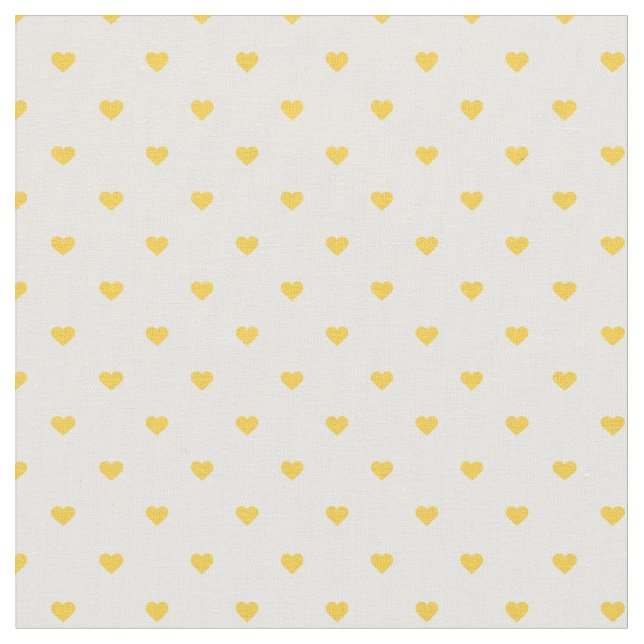Tela Corazones de Punto de Polka amarillo (De cerca)
