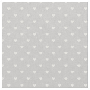 Tela Corazones de Punto de Polka Gris