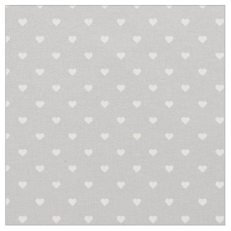 Tela Corazones de Punto de Polka Gris