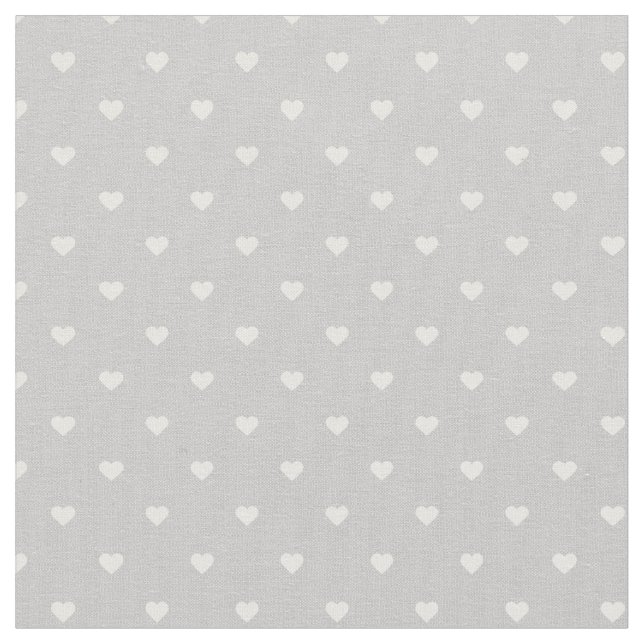 Tela Corazones de Punto de Polka Gris (De cerca)