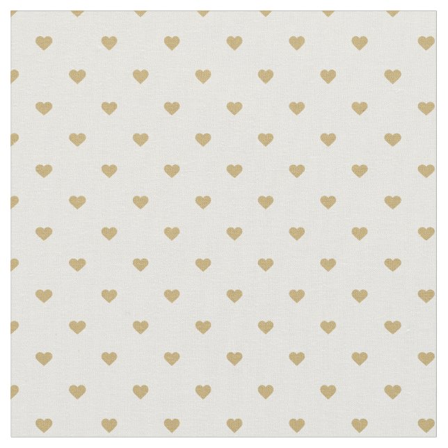 Tela Corazones de Punto de Polka Oro (De cerca)