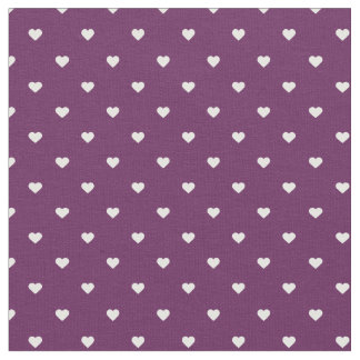 Tela Corazones de Punto de Polka Púrpura Pluma