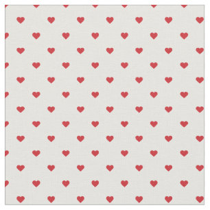 Tela Corazones de Punto de Polka Rojo
