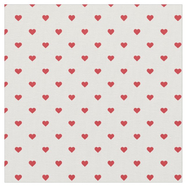 Tela Corazones de Punto de Polka Rojo (De cerca)
