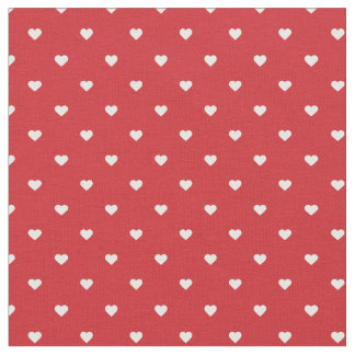 Tela Corazones de Punto de Polka Rojo