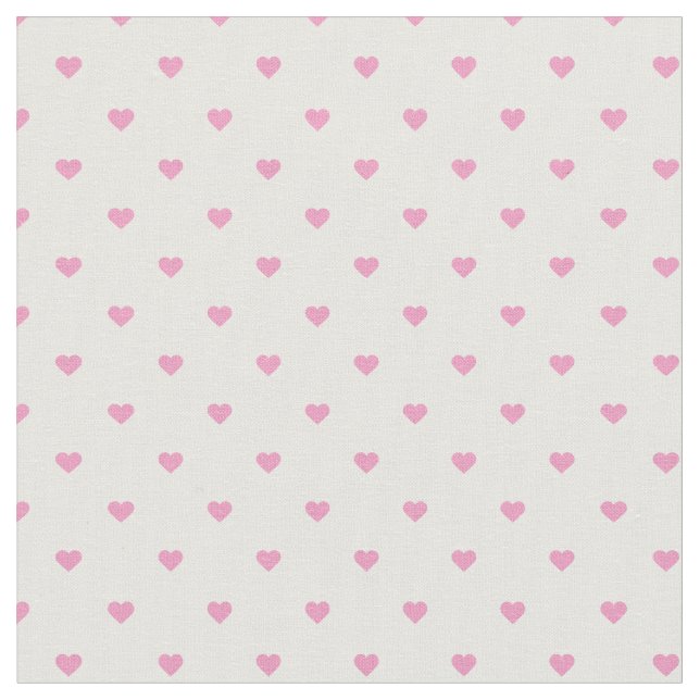 Tela Corazones de Punto de Polka Rosa (De cerca)