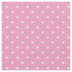 Tela Corazones de Punto de Polka Rosa