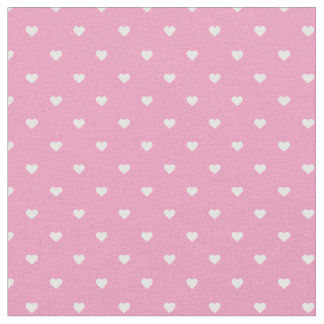 Tela Corazones de Punto de Polka Rosa