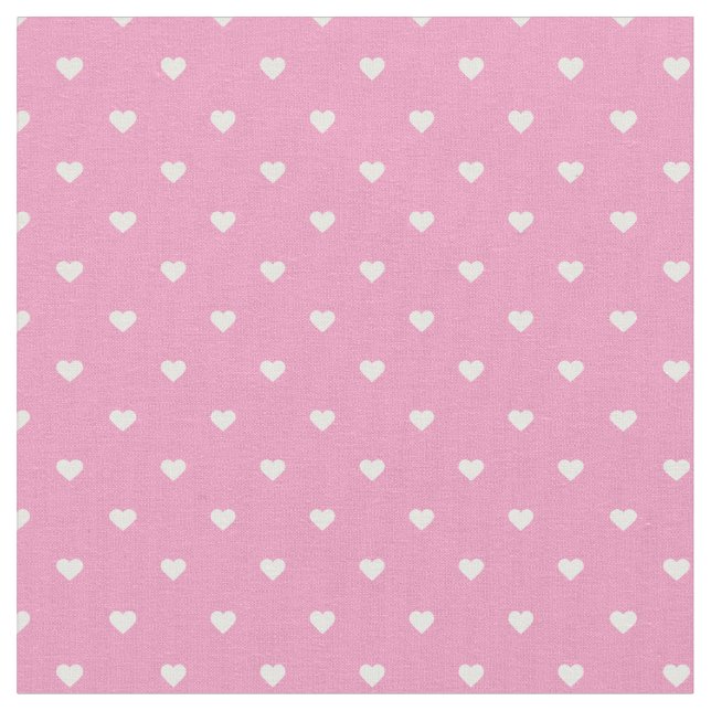 Tela Corazones de Punto de Polka Rosa (De cerca)