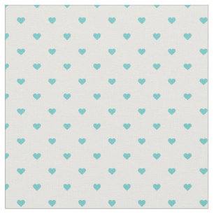 Tela Corazones de Punto de Polka Turquesa