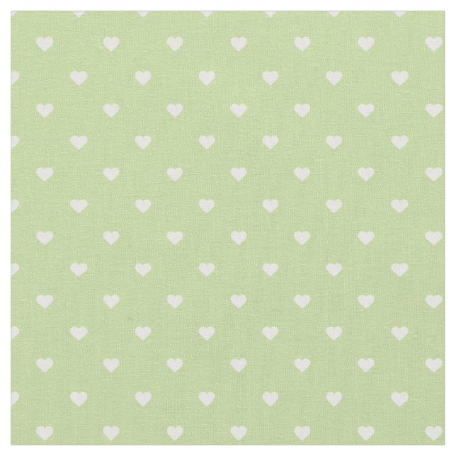 Tela Corazones de Punto de Polka Verde Mint (De cerca)