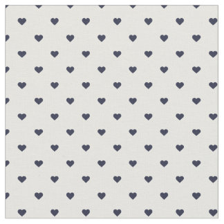 Tela Corazones de puntos de la Marina Blue Polka