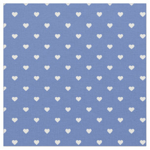 Tela Corazones de puntos de Polka azul