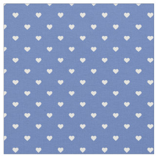 Tela Corazones de puntos de Polka azul