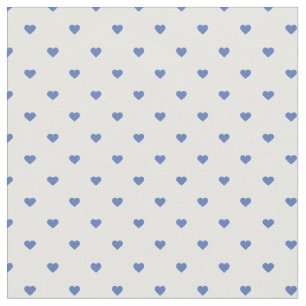Tela Corazones de puntos de Polka azul