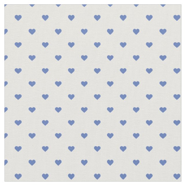 Tela Corazones de puntos de Polka azul (De cerca)