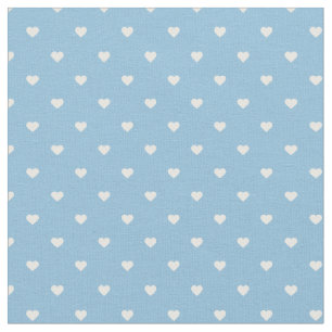 Tela Corazones de puntos de Polka azul cielo