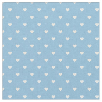 Tela Corazones de puntos de Polka azul cielo
