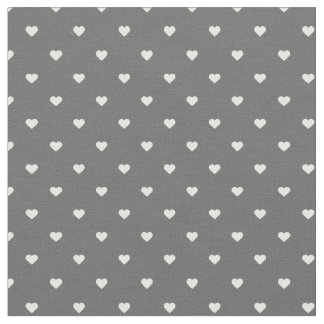 Tela Corazones de puntos de polka gris carbonero