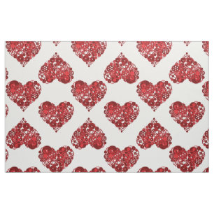 Tela Corazones de Steampunk Rojo