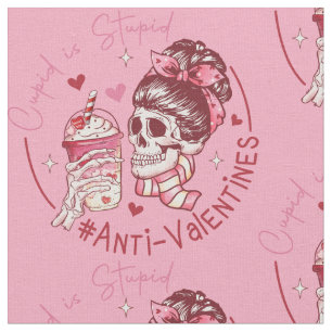 Tela corazones estúpidos y estúpidos de calavera anti v