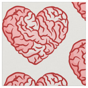 Tela corazones góticos en forma de cerebro espeluznante