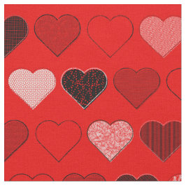 Tela Corazones modernos del siglo Rojo Medio