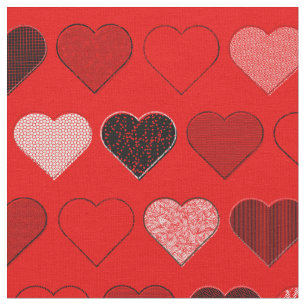 Tela Corazones modernos del siglo Rojo Medio