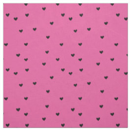 Tela Corazones negras rosadas