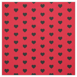 Tela Corazones Negros Modernos sobre Patrón Rojo de San