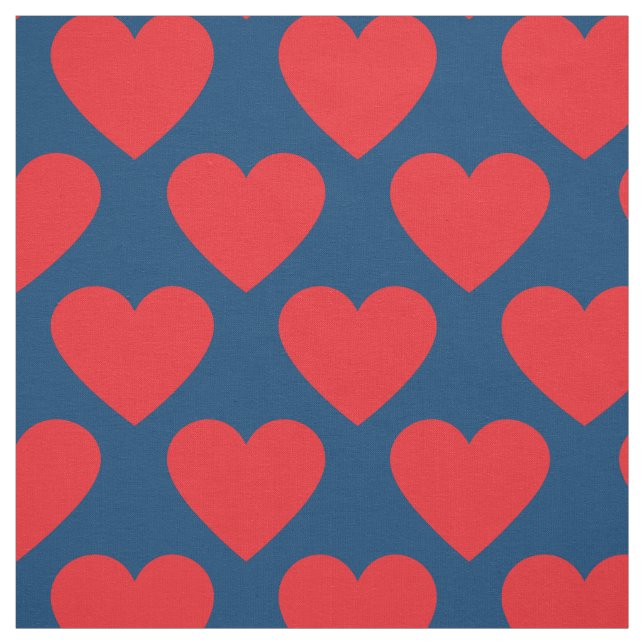 Tela Corazones Rojo y Azul (Retal)