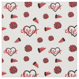 Tela Corazones Rojos De Alegre, Pom Poms, Patrón Megá
