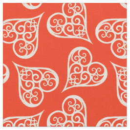 Tela Corazones rojos y blancos ・ Navidades tradicionale