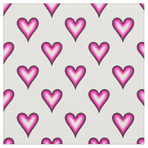 Tela Corazones rosados de burbuja en blanco
