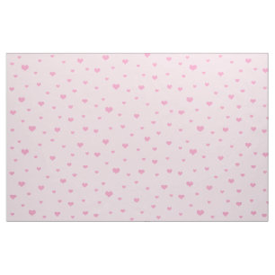 Tela Corazones rosados dispersos en rosa claro
