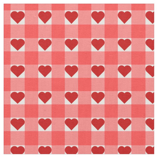 Tela Corazones y guinga (De cerca)