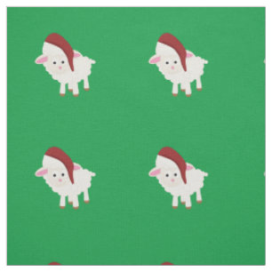 Tela Cordero de Navidades cortos con un Santa Hat