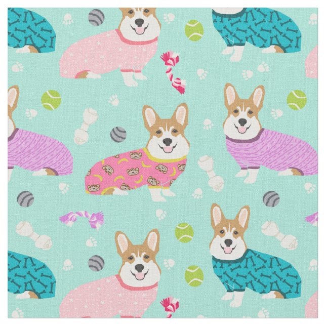 Tela corgi en menta de js (De cerca)