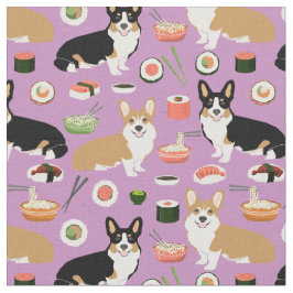 Tela corgi y comida para perros de sushi de corgi trico