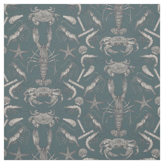 Tela cornwall crustaceans damask apatita oscura (Retal)