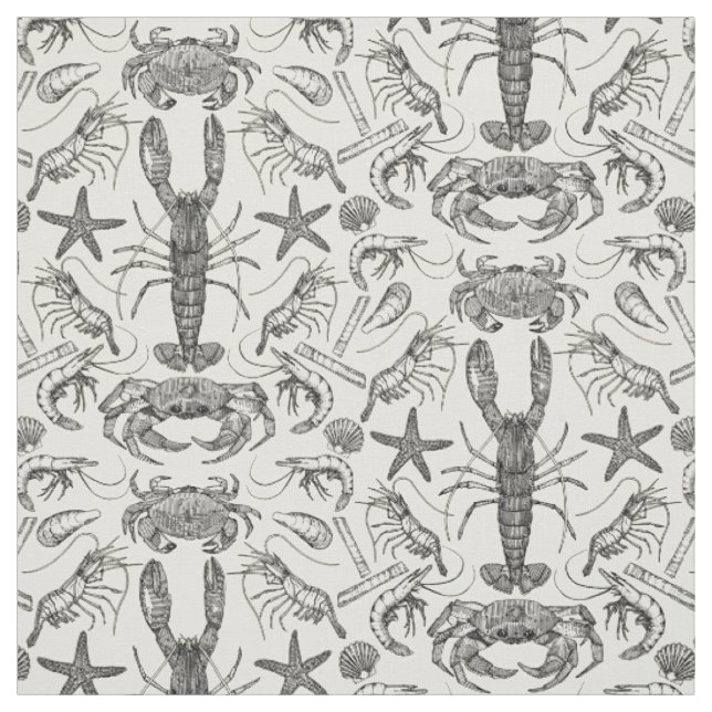 Tela cornwall crustáceos damascal perla negra (Retal)