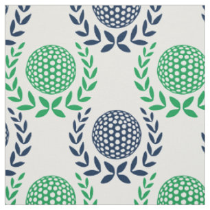 Tela Corona de Laurel Preppy Golf - Verde y Azul Marino