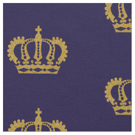 Tela Corona de oro. Vintage.Azul