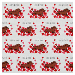 Tela corriente de los corazones del Dachshund liso