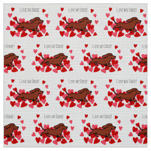 Tela corriente de los corazones del Dachshund liso