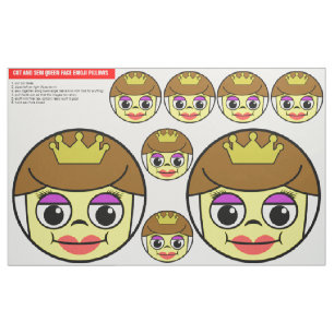 Tela Cortar Emoji De Cara De Reina Y Sew Pillows